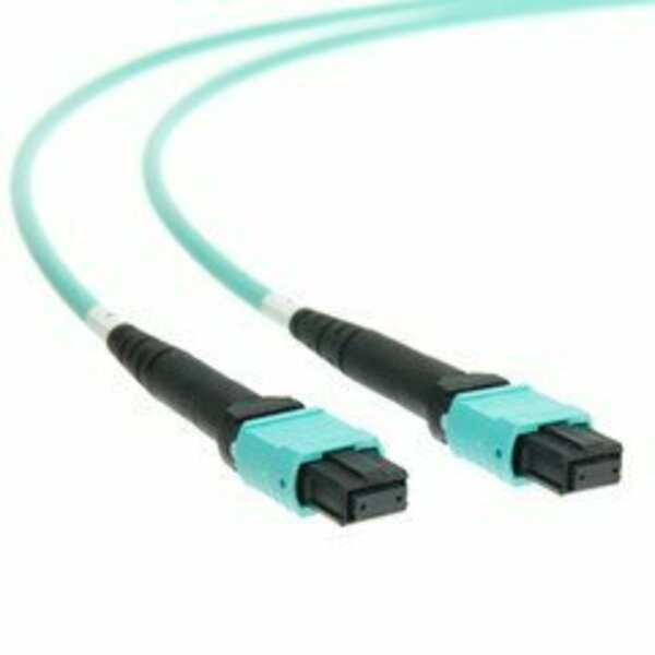 Swe-Tech 3C Plenum MTP Fiber Optic Cable, Type B, 12 Strand, 50/125 OM3, 40/100 Gbps, MTP Female, 10 meter 33ft FWTMPMP-31010